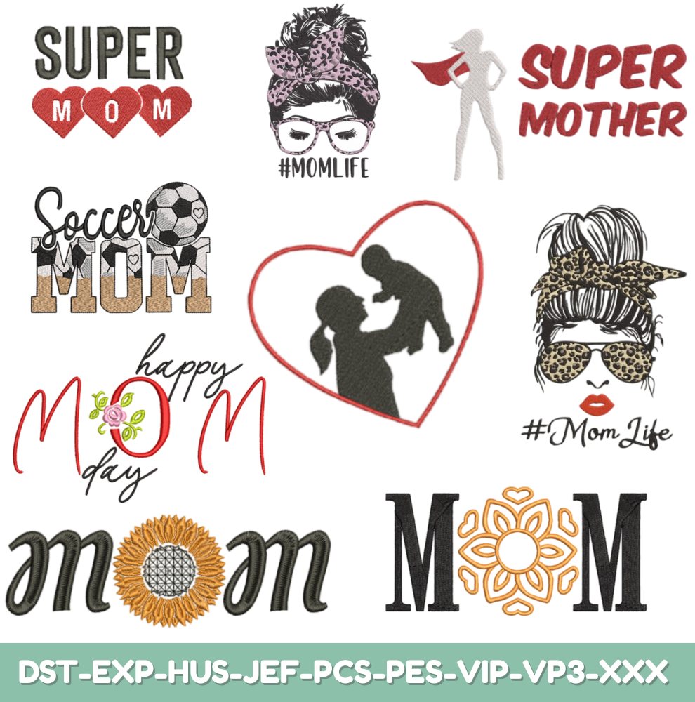 Mom Embroidery Bundle – Celebrate Love & Care