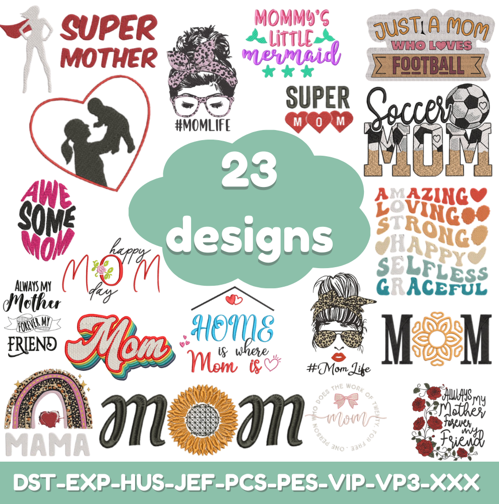 Mom Embroidery Bundle – Celebrate Love & Care